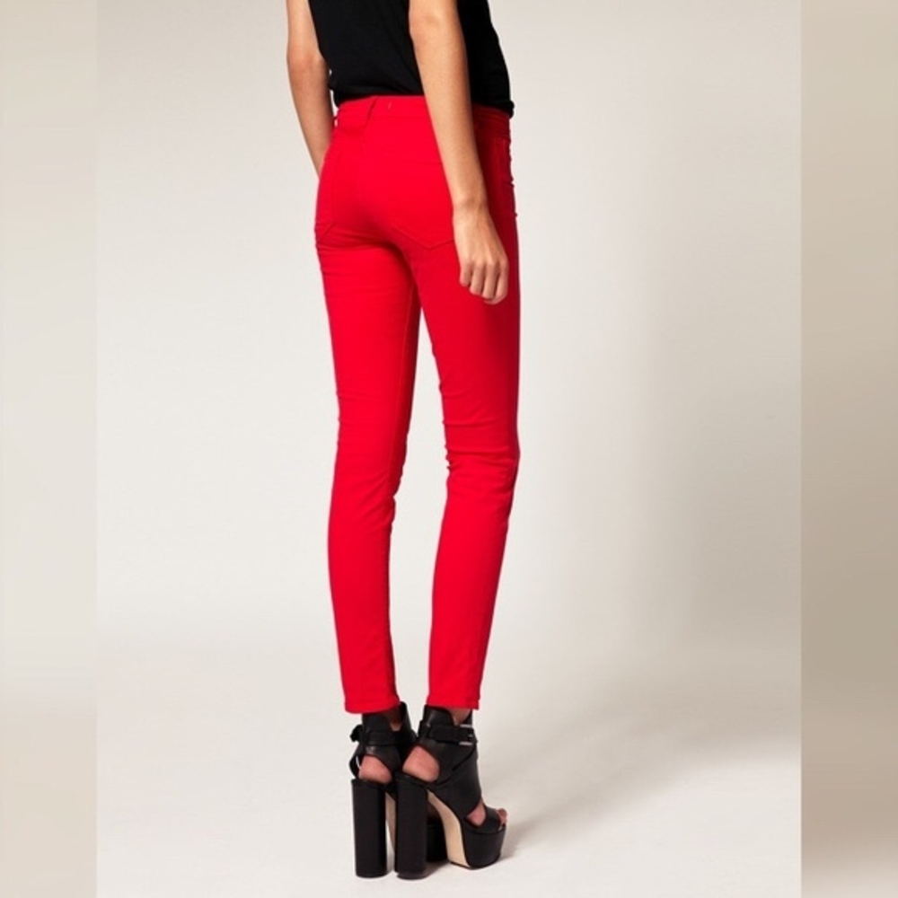 J Brand Red Skinny Pants X1 And Mochi Pink Skinny Pants Vibrant Stretch Fit
